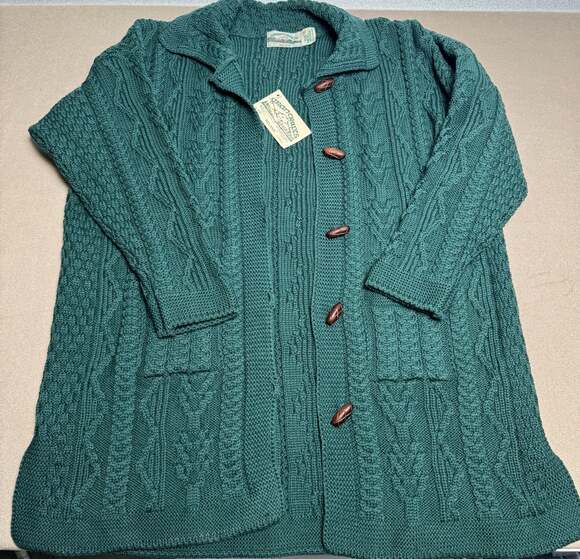 Aran Crafts Sweaters - Aran Crafts Irish Merino Wool Long Cardigan Sweater with Toggle Buttons